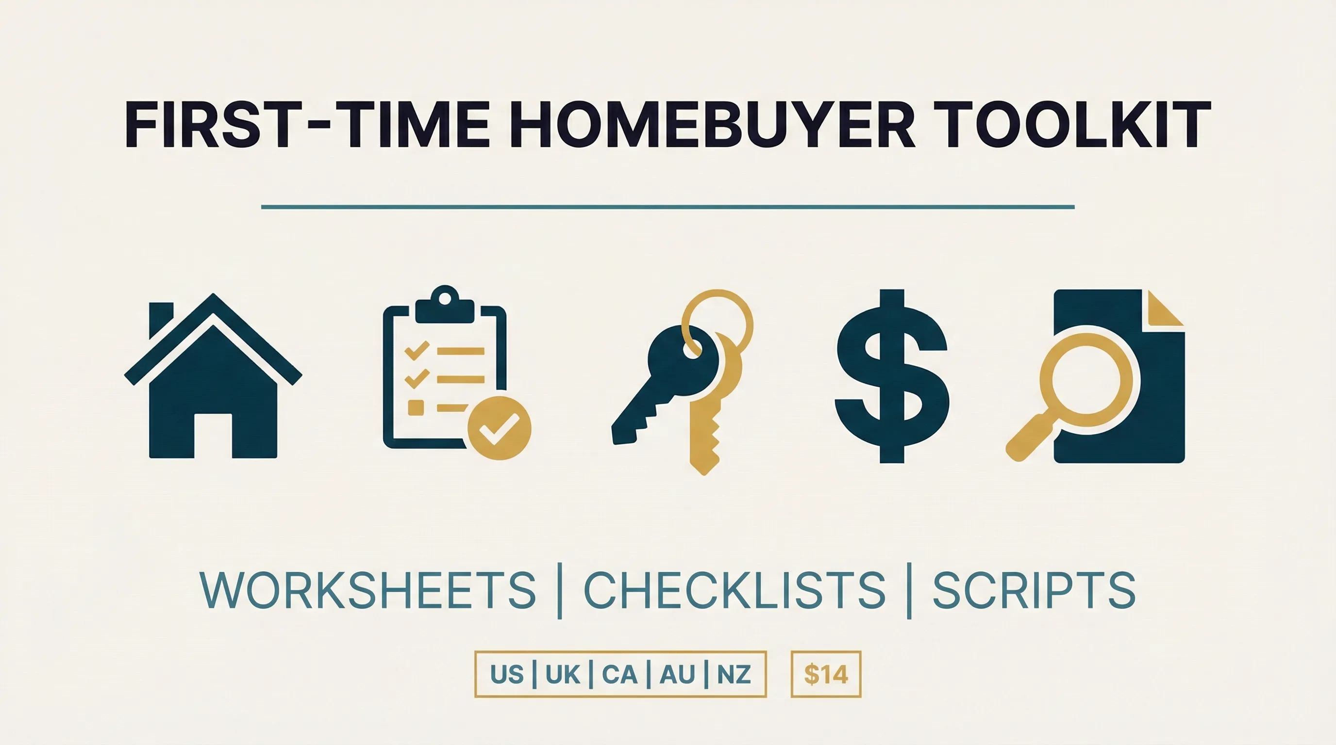 First-Time Homebuyer Toolkit — Worksheets, Checklists & Scripts